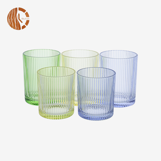 Modern Vertical Striped Glass Candle Holders